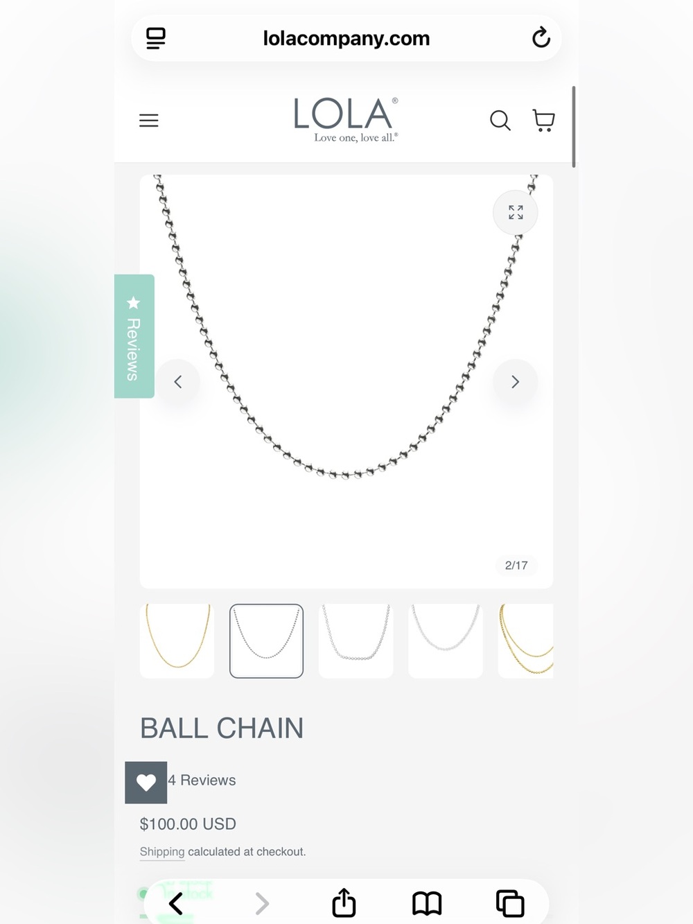 Lola Company Ball chain Silver 325 - Picture 5 of 6